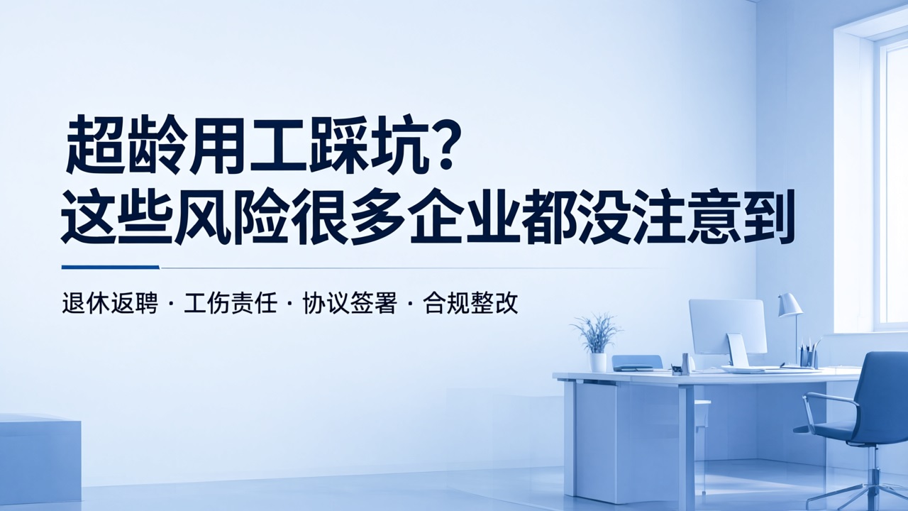 超龄用工风险高发 一点享法助力中小微企业合规经营